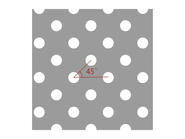 A drawing of a 45 degree staggered aluminum perforated panel