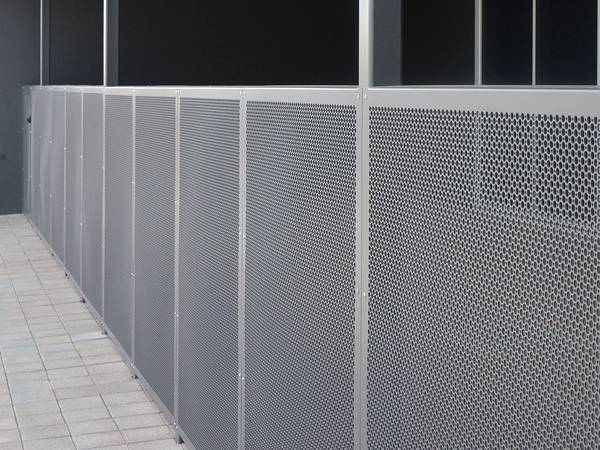 CNC perforated panels are installed as the walkway balustrade panel.