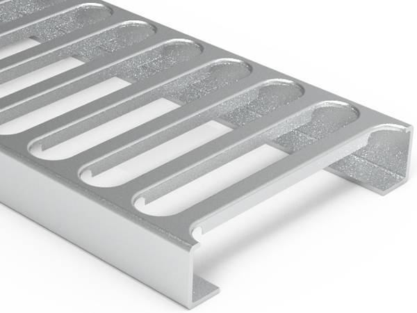 There is a interlocking safety grating with plain surface.