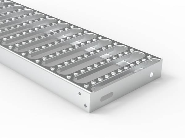 There is a interlocking safety grating plank with long slotted openings.
