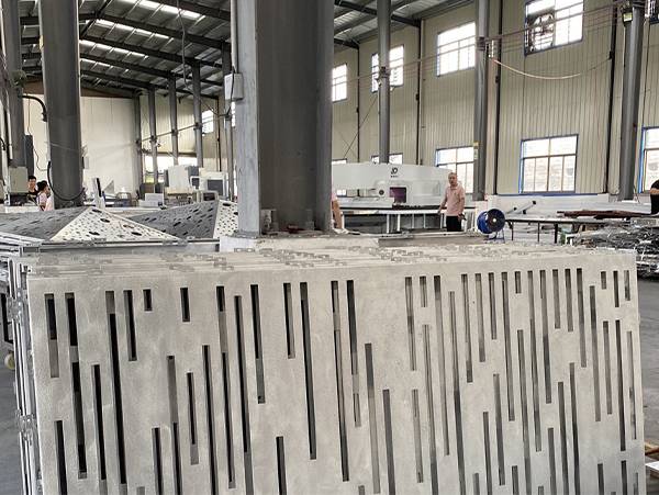 Perforated metal sheets produced in the factory