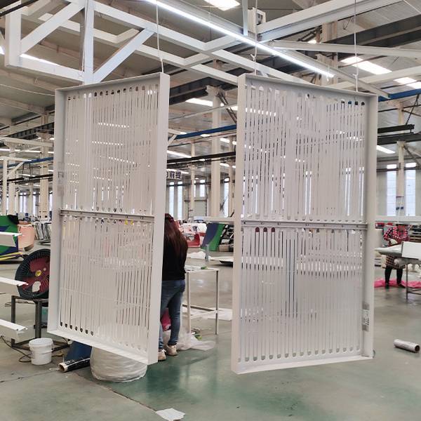 Perforated metal sheets are treated with PVDF coating.