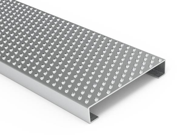 There is a traction tread safety grating plank with raised openings.