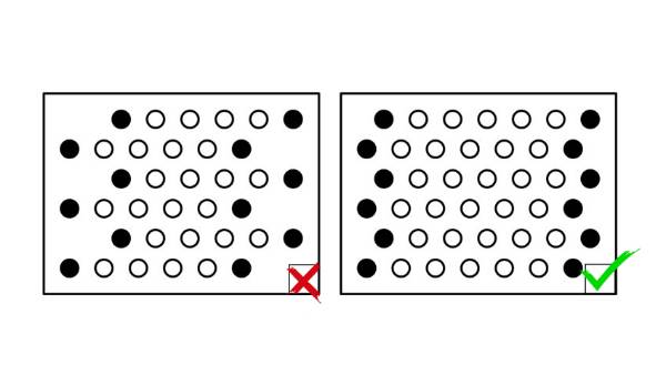 Manufacturing defect missing holes diagram.