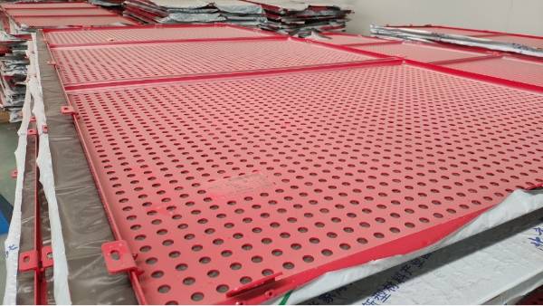 PVC coated perforated metal sheet are packed with plastic film
